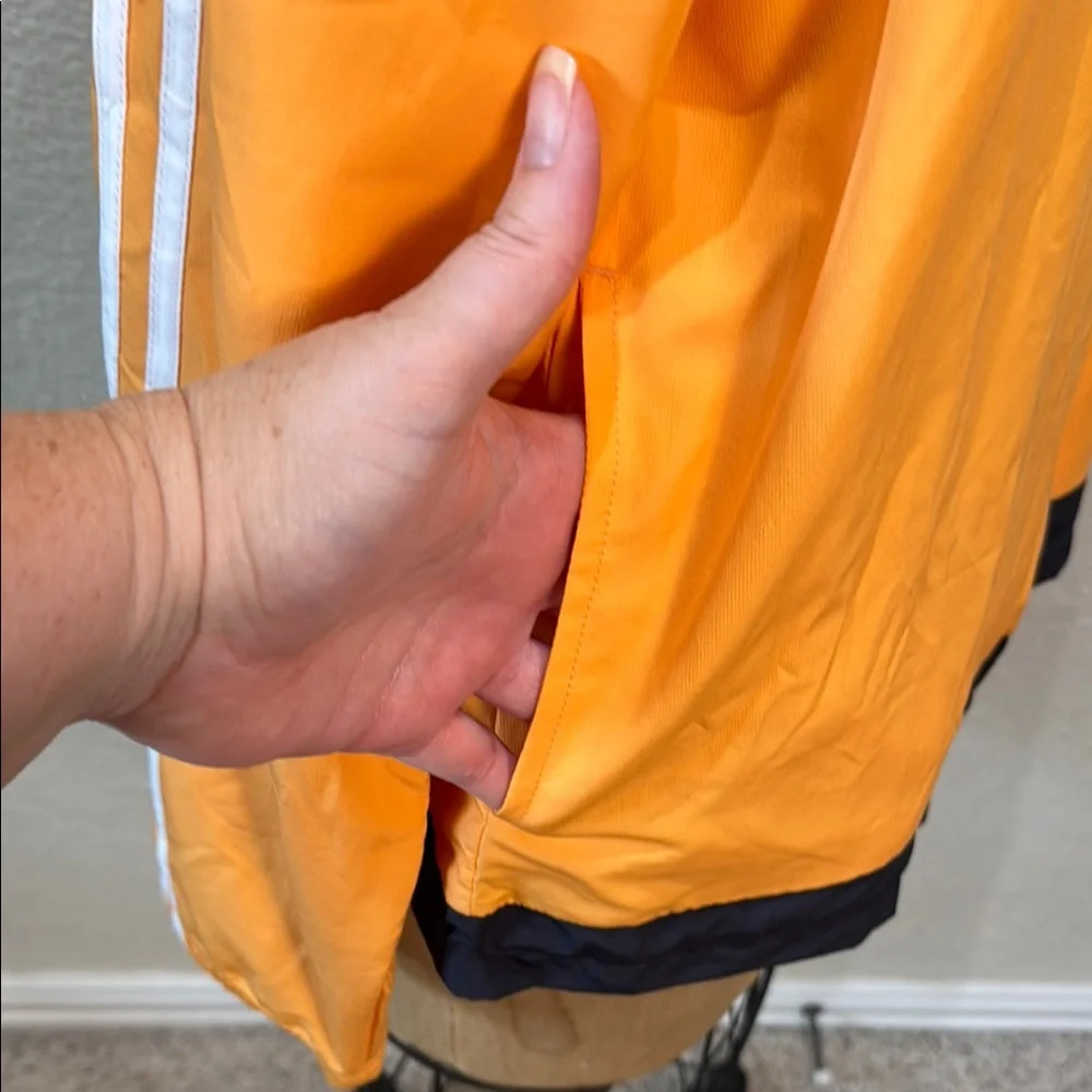 Adidas Vibrant Orange Grey Women‎ Zip Up Wind Breaker Jacket With Pockets XL